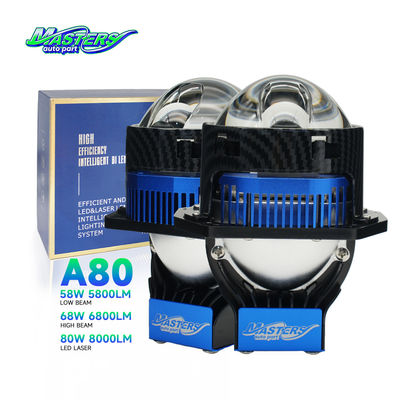 Μάστερς Α80 Οθόνη LED Laser/Hi/Lo Beam 85W 8500 Lumens 3 ιντσών Δύο προβολέας λέιζερ