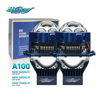 Masters A100 Lens LED Laser / Hi / Lo Beam 90W 9000 Lumens 3 ιντσών διπλός προβολέας λέιζερ